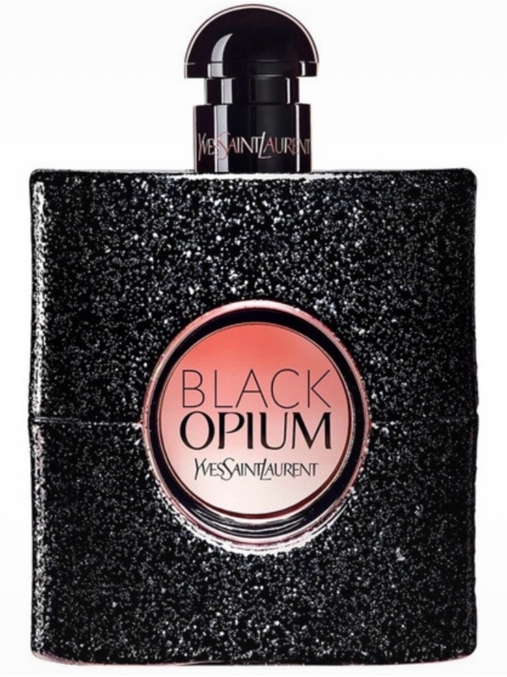 Yves Saint Laurent Black Opium Perfume Bottle - Black with Pink Center